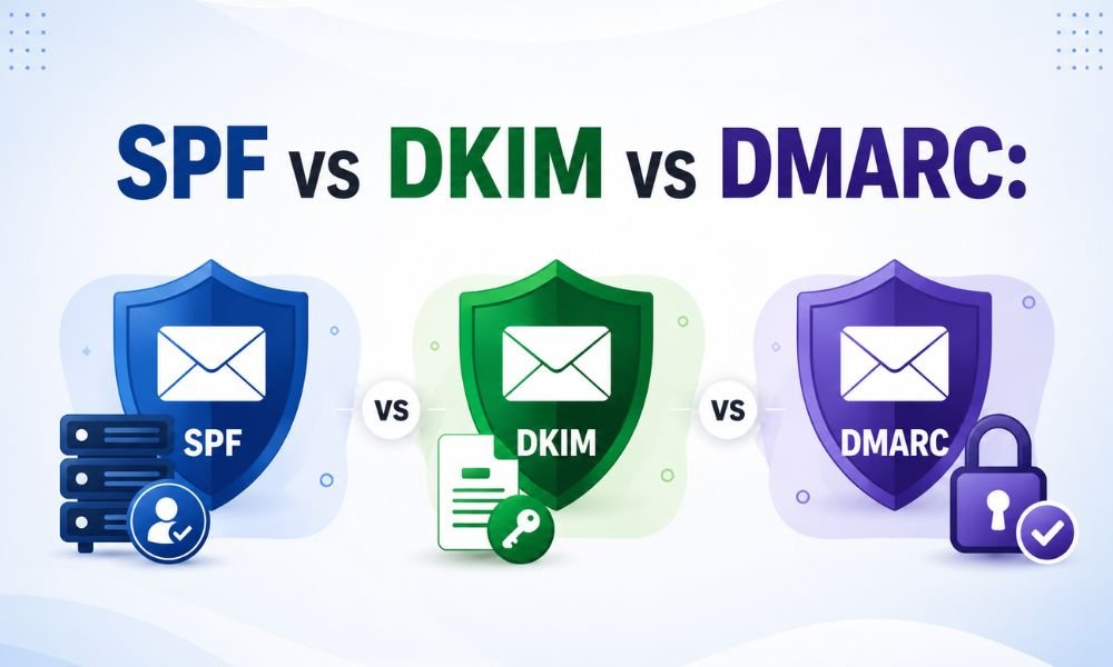 SPF vs DKIM vs DMARC email authentication explained